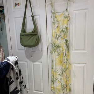 Floral Yellow and Green Dress